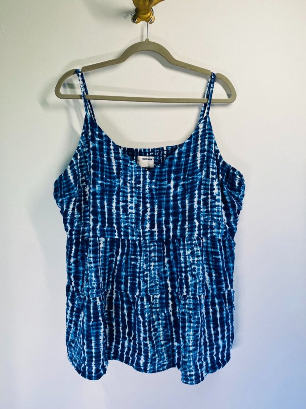 Old Navy Womens Blue Tie-Dye Tank Top XXL Adjustable Straps